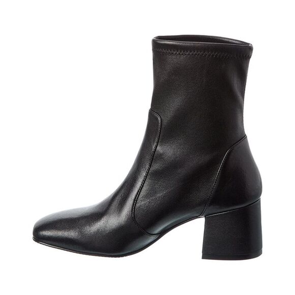 Stuart Weitzman Sleek 60 Leather Sock Bootie, Black - Picture 2 of 5